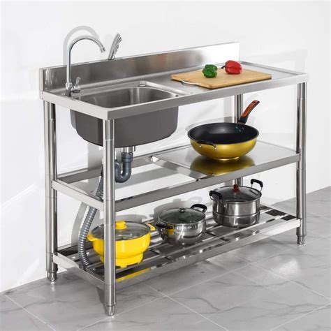 freestanding stainless steel kitchen sink